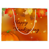 ハッピーサンクスギビングカラフル紅葉 ラージペーパーバッグ (裏面)