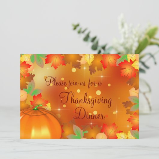 ハッピーサンクスギビングカラフル紅葉 招待状 (スタンド正面)