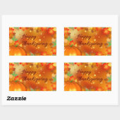 ハッピーサンクスギビングカラフル紅葉 長方形シール (シート)