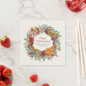 ハッピーサンクスギビングカントリー素朴カボチャリース スタンダードカクテルナプキン (インサイチュ)