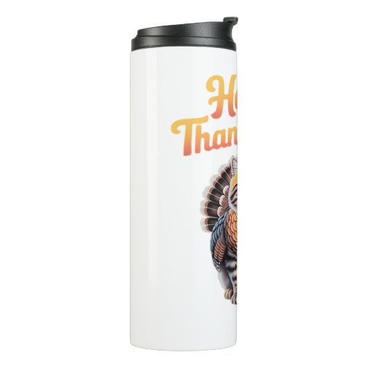ハッピーサンクスギビングキャットターキーデイクラシック秋T-S タンブラー (回転左)
