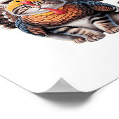 ハッピーサンクスギビングキャットターキーデイクラシック秋T-S ポスター (角)