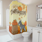 ハッピーサンクスギビングシュナウザー シャワーカーテン (インサイチュ)