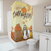 ハッピーサンクスギビングシーズー（犬）Tzu シャワーカーテン (インサイチュ)