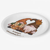 ハッピーサンクスギビングスカンジナビア格言 ペーパープレート (アングル)