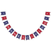 ハッピーサンクスギビングタイポグラフィアメリカ国旗の色 バンティングフラッグ (全)