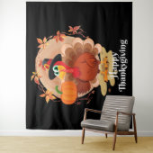 ハッピーサンクスギビングタイポグラフィタペストリー タペストリー (インサイチュ)