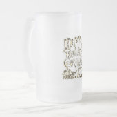 ハッピーサンクスギビングタイポグラフィ金ゴールドハーベストパンプキン フロストグラスビールジョッキ (正面左)