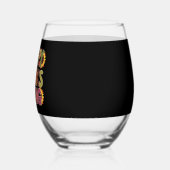 ハッピーサンクスギビングターキーおもしろいパンプキンシーズン ステムなしワイングラス (左)