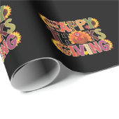 ハッピーサンクスギビングターキーおもしろいパンプキンシーズン ラッピングペーパー (ロールコーナー)