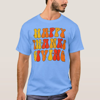 ハッピーサンクスギビングターキーおもしろいルデイトドラーターク Tシャツ