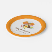 ハッピーサンクスギビングターキーサービングパイ&アイスクリーム ペーパープレート (アングル)