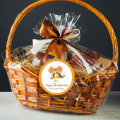 ハッピーサンクスギビングターキーサービングパイ&アイスクリーム ラウンドシール