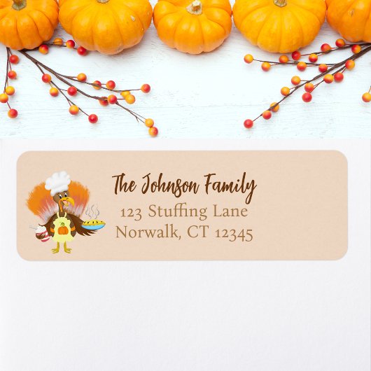 ハッピーサンクスギビングターキーサービングパイ&アイスクリーム ラベル