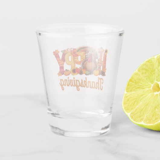 ハッピーサンクスギビングターキーズ秋 ショットグラス (裏面)