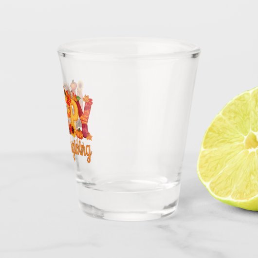 ハッピーサンクスギビングターキーズ秋 ショットグラス (右)