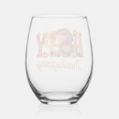 ハッピーサンクスギビングターキーズ秋 ステムなしワイングラス (正面)