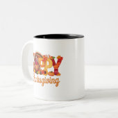 ハッピーサンクスギビングターキーズ秋 ツートーンマグカップ (正面左)