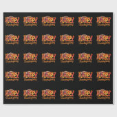 ハッピーサンクスギビングターキーズ秋 ラッピングペーパー (フラット)