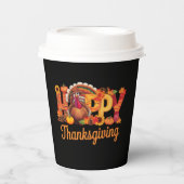 ハッピーサンクスギビングターキーズ秋 紙コップ (正面)