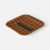ハッピーサンクスギビングタータンチェックプレイド紅葉 ペーパープレート (傾斜あり)