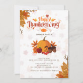ハッピーサンクスギビングディナーオータムリース 招待状 (正面)