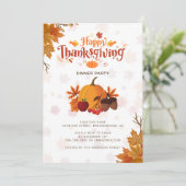 ハッピーサンクスギビングディナーオータムリース 招待状 (スタンド正面)
