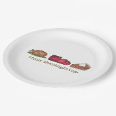 ハッピーサンクスギビングディナーターキークランベリーパイ ペーパープレート (アングル)