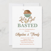 ハッピーサンクスギビングディナー Let's Get Basted ターキー ボウル 招待状 (正面)