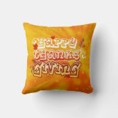 ハッピーサンクスギビングデイオレンジ装飾用クッション クッション (裏面)
