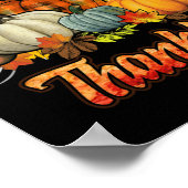 ハッピーサンクスギビングデイオータム秋メープル葉ズ ポスター (角)