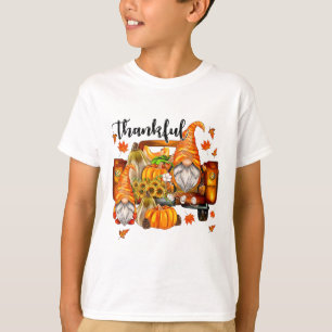 ハッピーサンクスギビングデイオータム秋メープル葉ズT Tシャツ