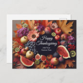 ハッピーサンクスギビングデイカボチャとフローラ怒 シーズンポストカード (正面/裏面)