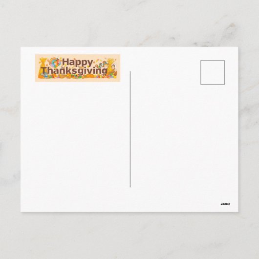 ハッピーサンクスギビングデイスロースと七面鳥はがき シーズンポストカード (裏面)