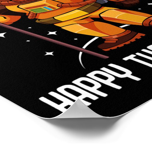 ハッピーサンクスギビングデイトゥエルコ宇宙飛行士秋 ポスター (角)