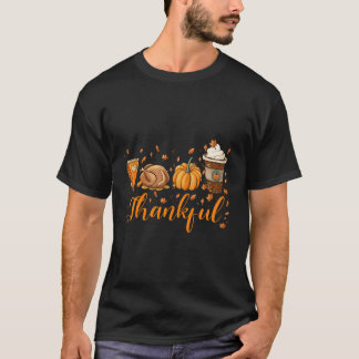 ハッピーサンクスギビングデイトルコラテパンプキンパイ Tシャツ