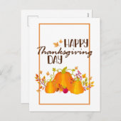 ハッピーサンクスギビングデイパンプキ葉ンと秋 シーズンポストカード (正面/裏面)
