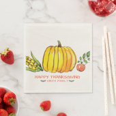 ハッピーサンクスギビングデイファミリーディナーお祝い スタンダードランチョンナプキン (インサイチュ)