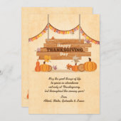 ハッピーサンクスギビングデイホリデーカード シーズンカード (正面/裏面)