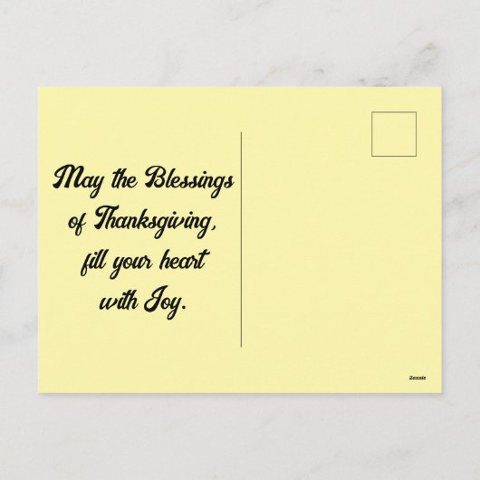 ハッピーサンクスギビングデイホリデーハガキ シーズンポストカード (裏面)