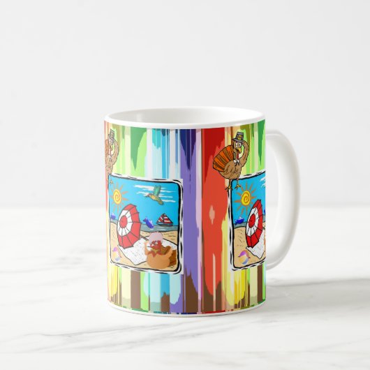 ハッピーサンクスギビングデイマグスビーチ コーヒーマグカップ (正面右)