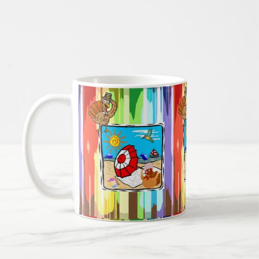 ハッピーサンクスギビングデイマグスビーチ コーヒーマグカップ (左)