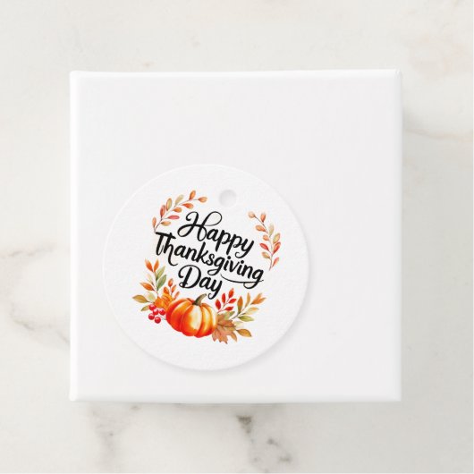 ハッピーサンクスギビングデイメッセージカードwithカボチャ フェイバータグ (インサイチュ)