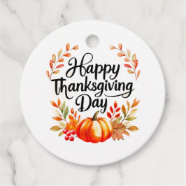 ハッピーサンクスギビングデイメッセージカードwithカボチャ フェイバータグ