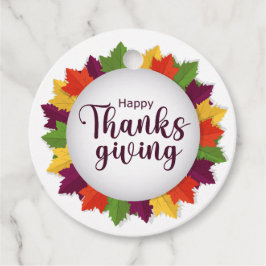 ハッピーサンクスギビングデイ紅葉メッセージカード フェイバータグ