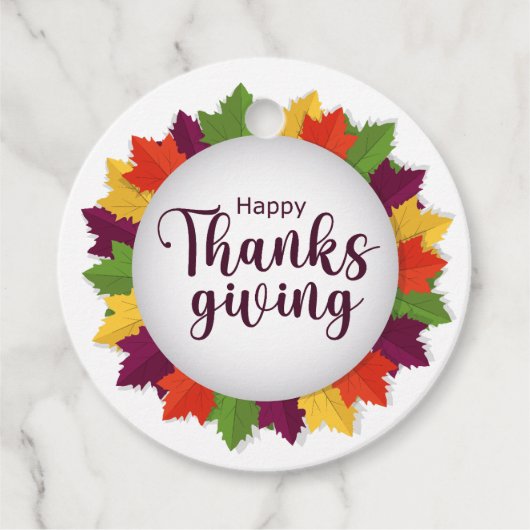 ハッピーサンクスギビングデイ紅葉メッセージカード フェイバータグ (正面)