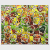 ハッピーサンクスギビングトルコフローラ秋の花 ラッピングペーパー (フラット)