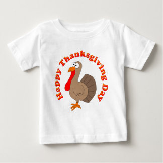ハッピーサンクスギビングトルコ乳児長袖 ベビーTシャツ