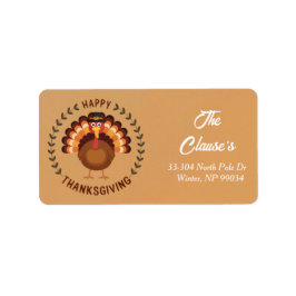 ハッピーサンクスギビングトルコ差出人住所ラベル ラベル