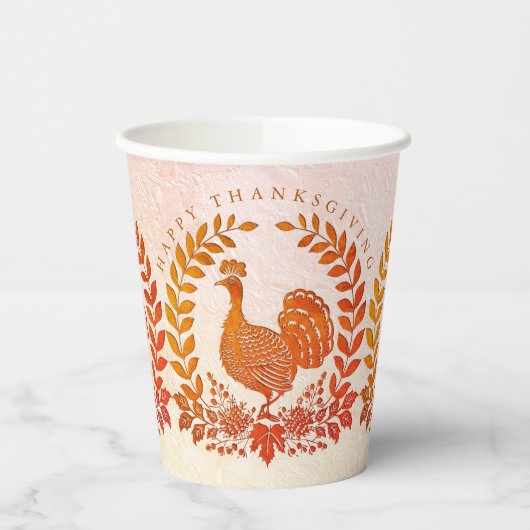 ハッピーサンクスギビングトルコ紙カップ 紙コップ (左)